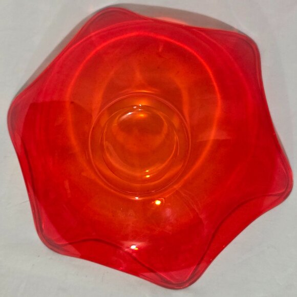 Viking Glass EPIC 6 Petal Persimmon Bowl 10 3/4"  x 3" H - Picture 4 of 4